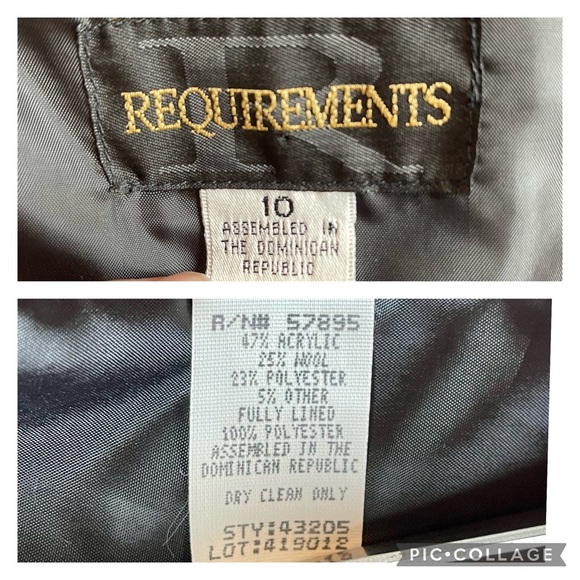 VTG Requirements Womens Blazer Red Plaid Wool Blend 1 Button Jacket Size 10 - Picture 16 of 16